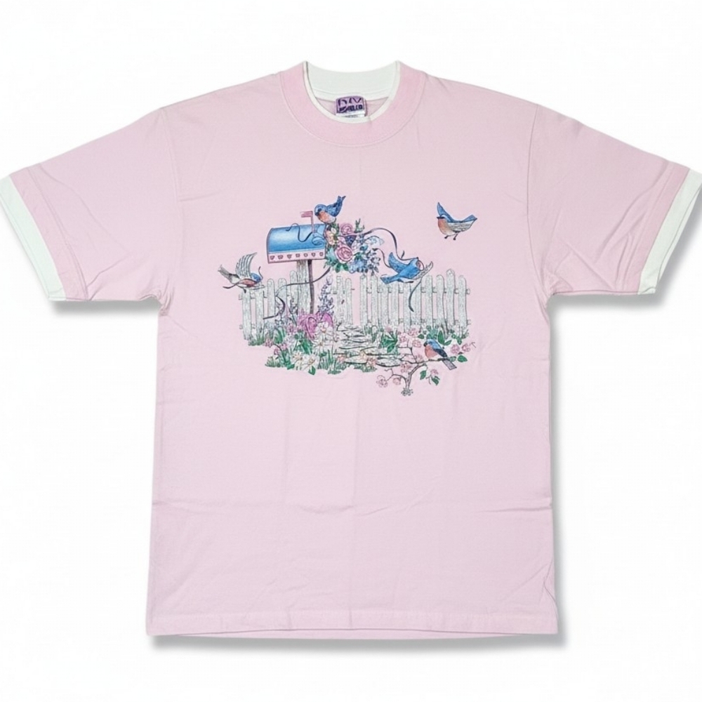 Vintage Daybreak Blue Jay & Mailbox Jersey Tee – Large 💙🕊️